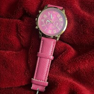 Pink Watch with Gold Accents